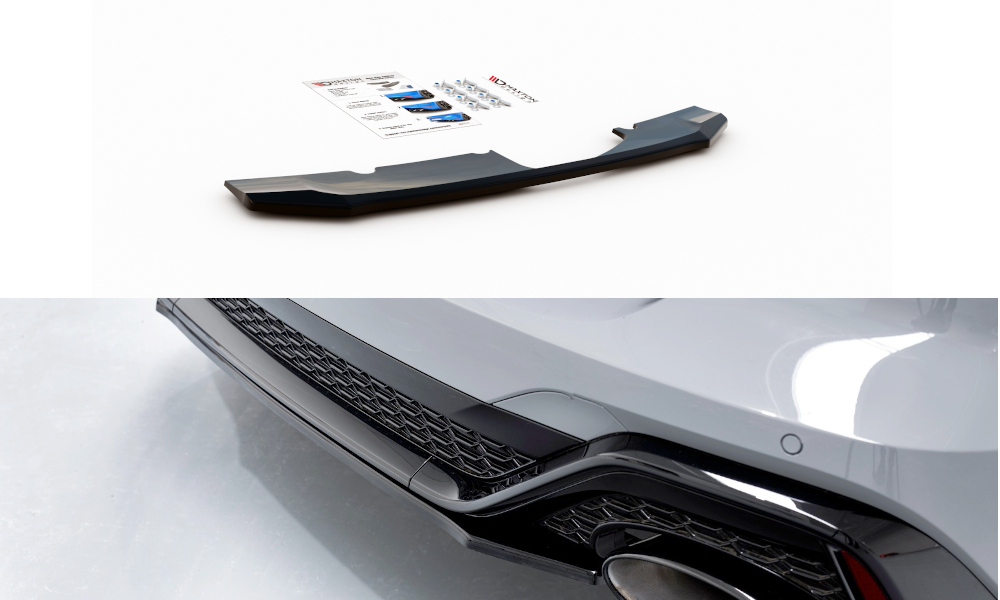 Mittlerer Diffusor Heck Ansatz für Audi RS6 C8 / RS7 C8 schwarz matt