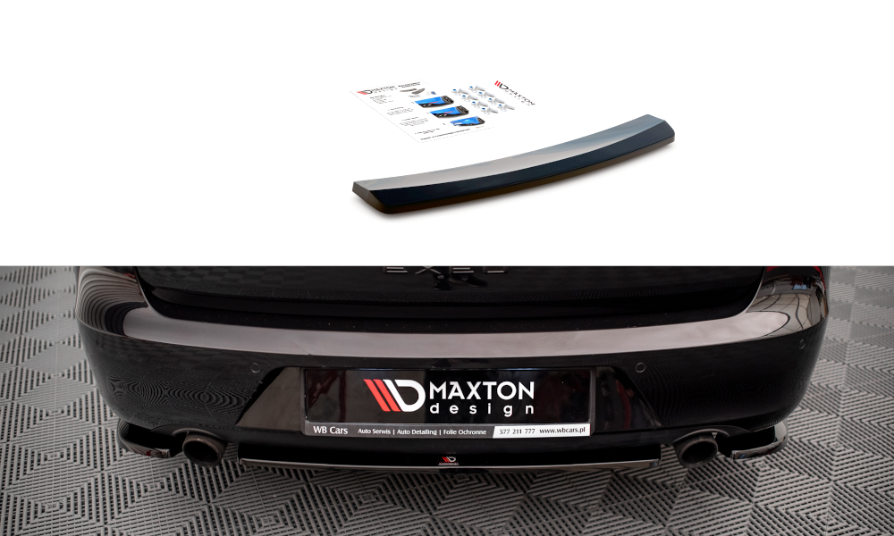 Mittlerer Diffusor Heck Ansatz für Seat Exeo schwarz Hochglanz