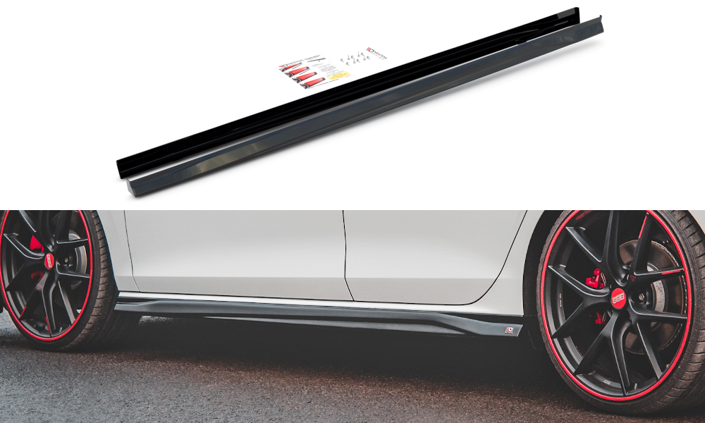 Seitenschweller Ansatz für V.3 für Volkswagen Golf 8 GTI schwarz matt