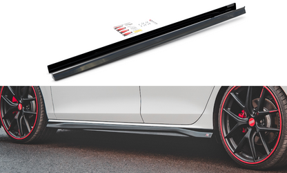 Seitenschweller Ansatz für V.3 für Volkswagen Golf 8 GTI schwarz matt