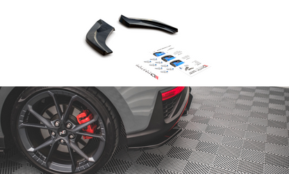 Heck Ansatz Flaps Diffusor V.2 für Hyundai I30 N Hatchback Mk3 Facelift schwarz Hochglanz