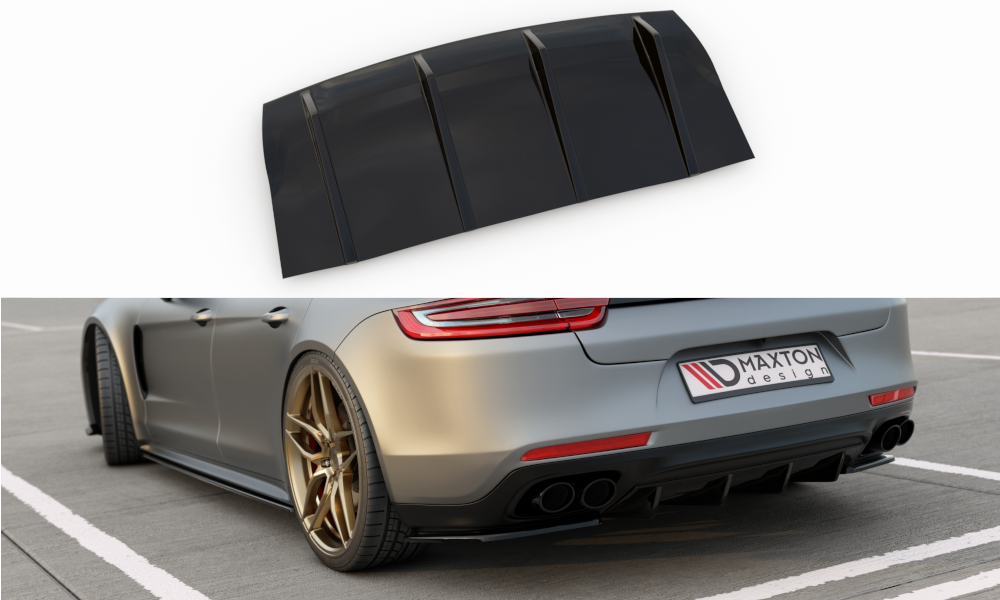 Diffusor Heck Ansatz für Porsche Panamera GTS 971 schwarz Hochglanz