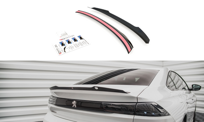 Spoiler CAP für Peugeot 508 Limousine Mk2 schwarz Hochglanz