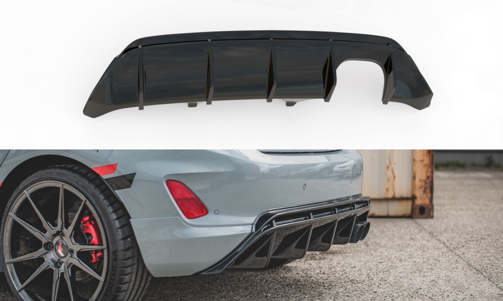 Diffusor Heck Ansatz V.2 für Ford FIesta Mk8 ST schwarz Hochglanz