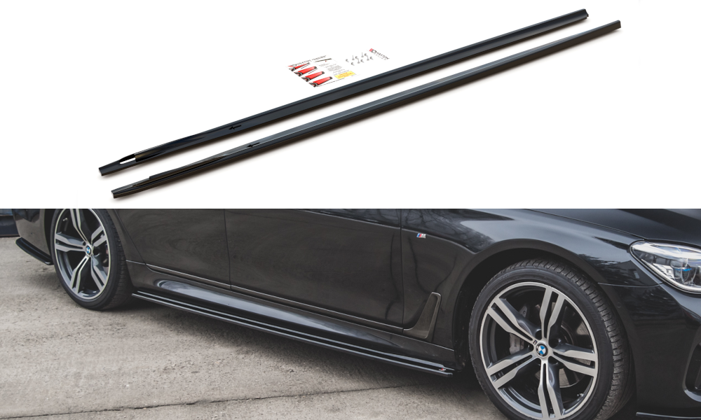 Seitenschweller Ansatz für BMW 7 M-Paket G11 schwarz matt