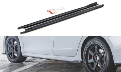 Seitenschweller Ansatz für V.3 für Skoda Octavia RS Mk4 schwarz Hochglanz