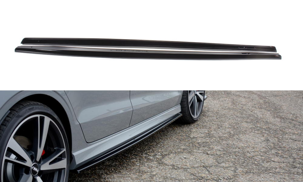 Seitenschweller Ansatz für Audi RS3 8V FL Limousine schwarz matt