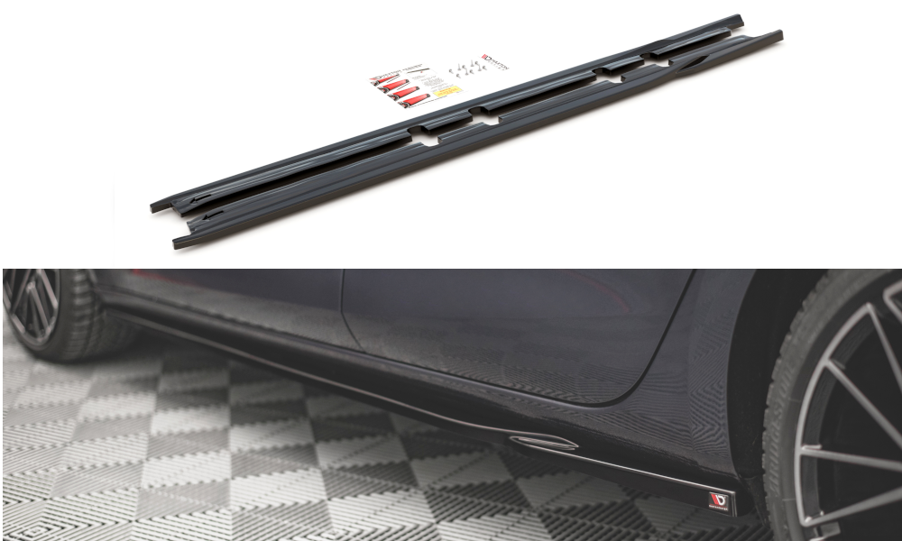 Seitenschweller Ansatz für V.1 für Seat Leon FR Mk4 / Cupra Leon  schwarz Hochglanz