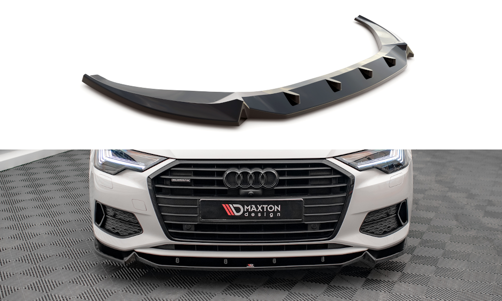 Front Ansatz V.2 für Audi A6 C8 schwarz Hochglanz
