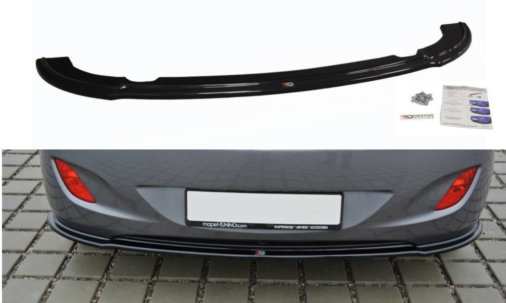 Mittlerer Diffusor Heck Ansatz für Hyundai i30 mk.2 schwarz matt