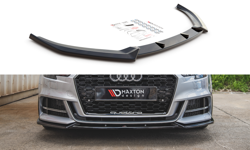 Front Ansatz V.3 für Audi S3 / A3 S-Line 8V FL Limousine schwarz matt
