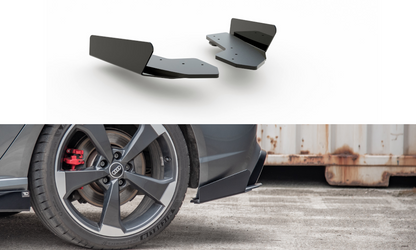 Robuste Racing Heck Ansatz Flaps Diffusor +Flaps für Audi RS3 8V Sportback schwarz Hochglanz