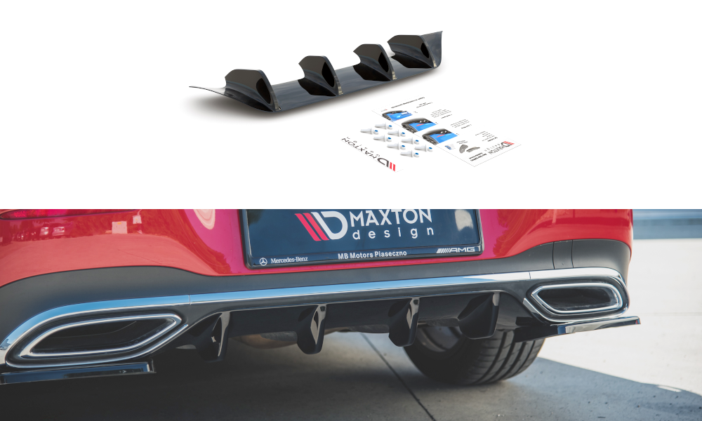 Diffusor Heck Ansatz für Mercedes-Benz CLA Shooting Brake AMG-Line X118 Carbon Look