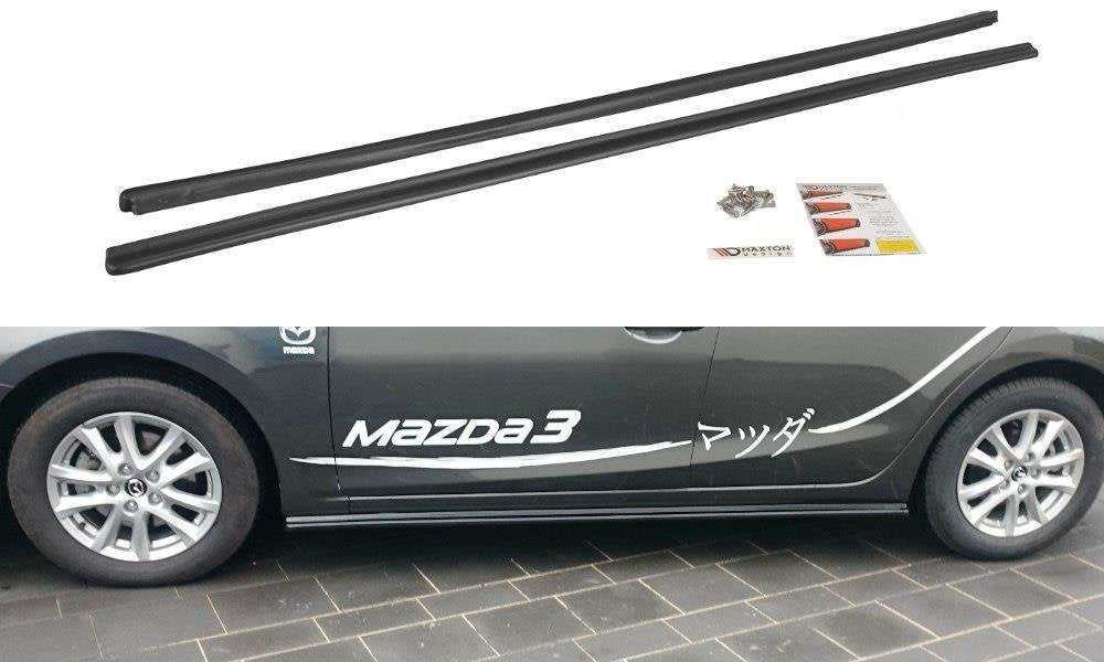 Seitenschweller Ansatz für Mazda 3 BN (Mk3) Facelift Carbon Look