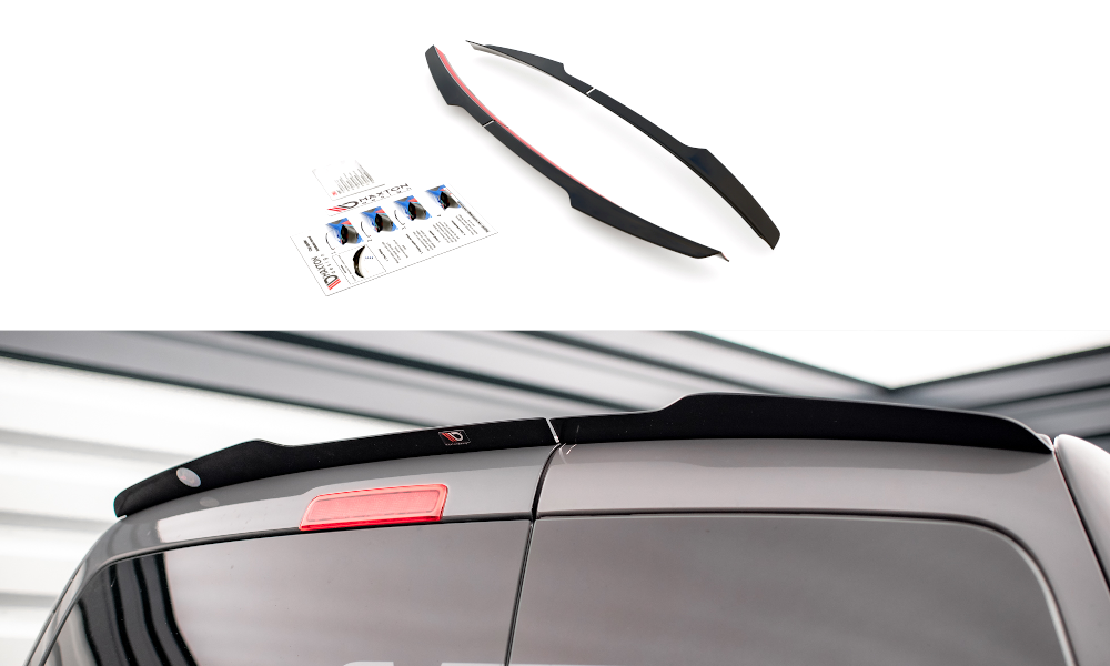 Spoiler CAP für Volkswagen Caddy Mk3 Facelift schwarz Hochglanz