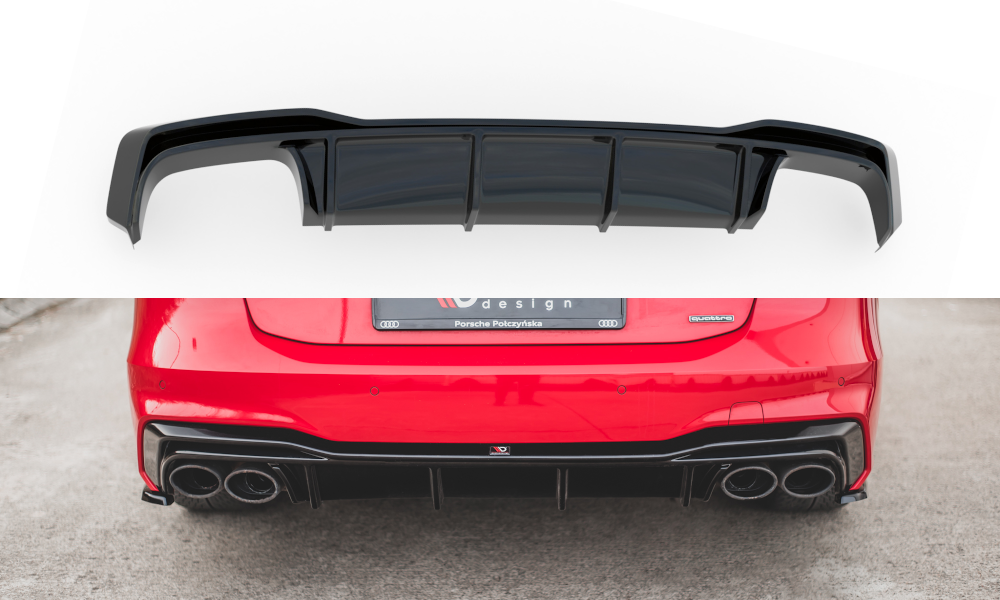 Diffusor Heck Ansatz für Audi S7 C8 Carbon Look