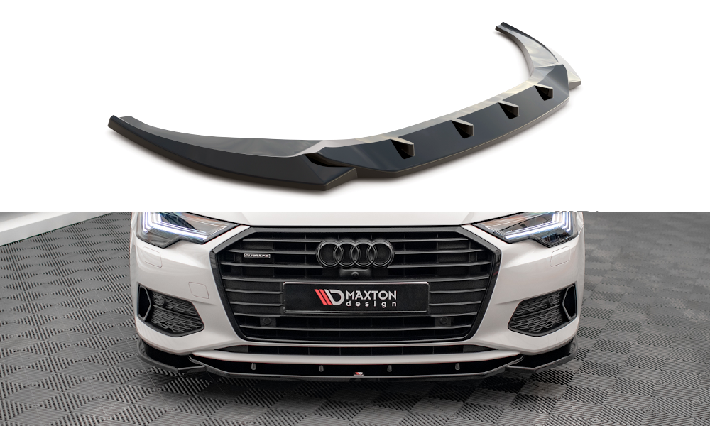 Front Ansatz V.1 für Audi A6 C8 schwarz Hochglanz