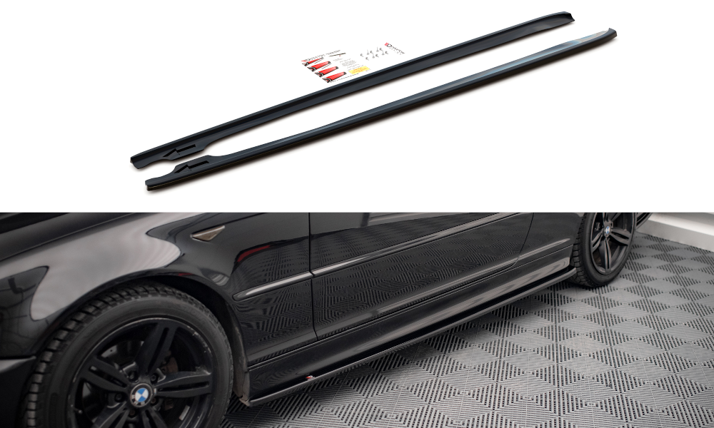Seitenschweller Ansatz für V.2 für BMW 3er Coupe M-Paket E46 schwarz Hochglanz