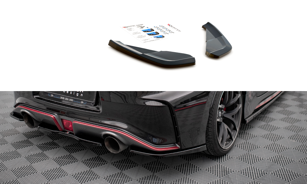 Heck Ansatz Flaps Diffusor für Nissan 370Z Nismo Facelift Carbon Look
