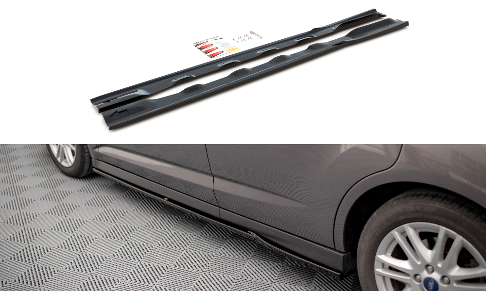 Seitenschweller Ansatz für Ford C-Max Mk2 schwarz Hochglanz