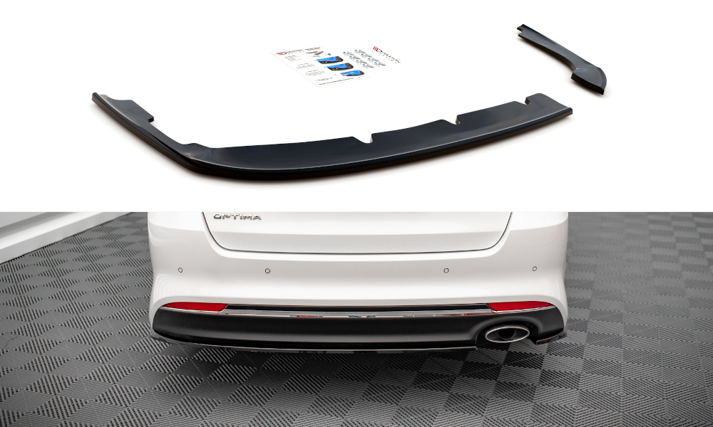 Heck Ansatz Flaps Diffusor für Kia Optima Mk4 schwarz matt