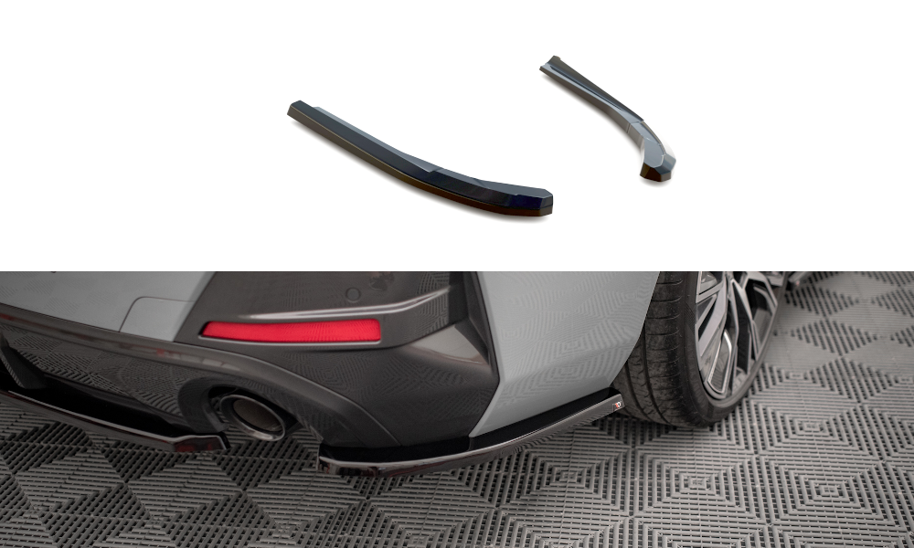 Heck Ansatz Flaps Diffusor V.1 für BMW 4er Gran Coupe M-Paket G26 Carbon Look