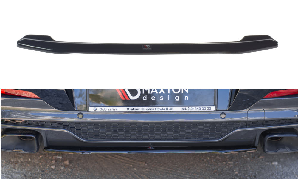 Mittlerer Diffusor Heck Ansatz für BMW X4 M-Paket G02 schwarz Hochglanz