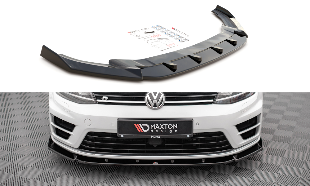 Front Ansatz V.4 für Volkswagen Golf R Mk7 schwarz Hochglanz