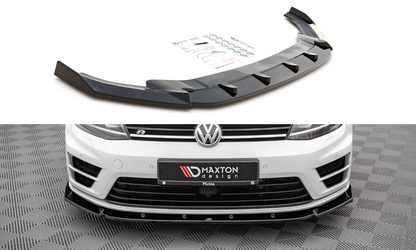 Front Ansatz V.4 für Volkswagen Golf R Mk7 schwarz Hochglanz