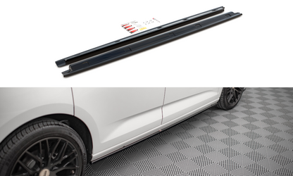 Seitenschweller Ansatz für Volkswagen Caddy Mk5 schwarz matt