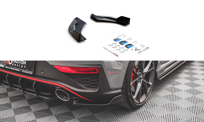 Heck Ansatz Flaps Diffusor V.3 für Hyundai I30 N Hatchback Mk3 Facelift Carbon Look