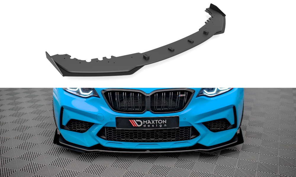 Street Pro Front Ansatz für +Flaps für V.1 + Flaps BMW M2 Competition F87 schwarz Hochglanz