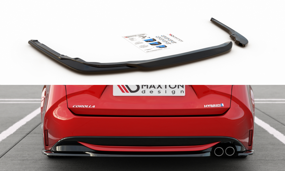 Heck Ansatz Flaps Diffusor für Toyota Corolla XII Touring Sports Carbon Look