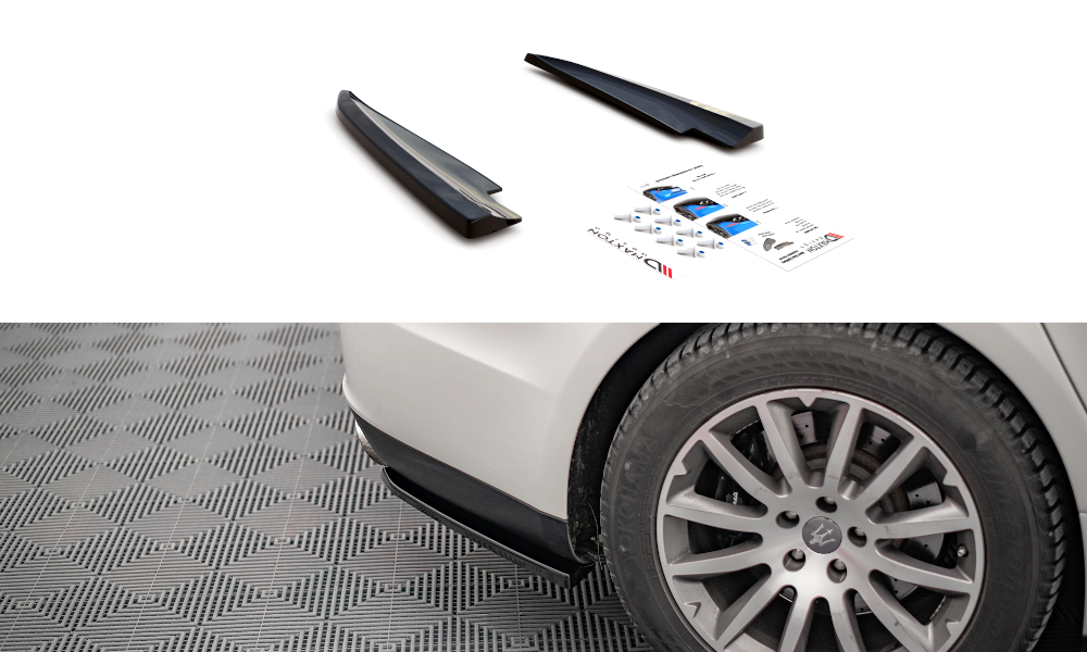 Heck Ansatz Flaps Diffusor für Maserati Ghibli Mk3 schwarz matt