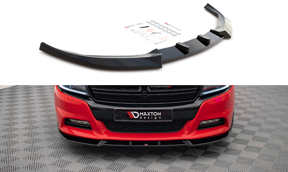 Front Ansatz V.1 für Dodge Charger RT Mk7 Facelift schwarz Hochglanz