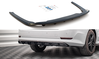 Mittlerer Diffusor Heck Ansatz DTM Look für Skoda Octavia Mk4 schwarz Hochglanz