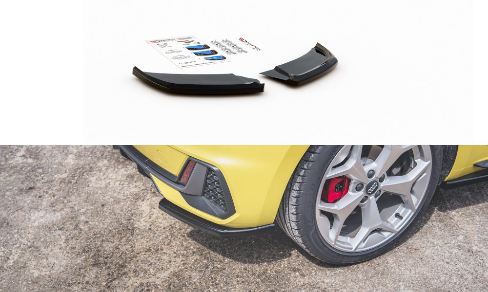 Heck Ansatz Flaps Diffusor für Audi A1 S-Line GB Carbon Look
