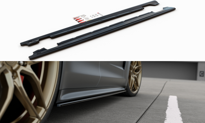 Seitenschweller Ansatz für Porsche Panamera GTS 971 schwarz Hochglanz