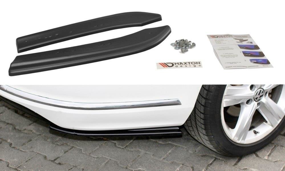 Heck Ansatz Flaps Diffusor für Vw Passat B7 R-Line Variant schwarz matt