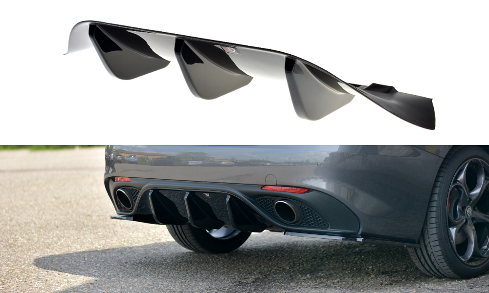 Diffusor Heck Ansatz für ALFA ROMEO GIULIA VELOCE schwarz matt