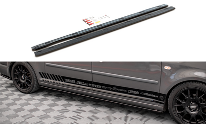 Seitenschweller Ansatz für Volkswagen Caddy Long Mk3 Facelift Carbon Look