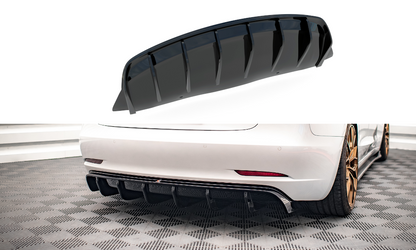 Diffusor Heck Ansatz V.2 für Tesla Model 3 schwarz Hochglanz