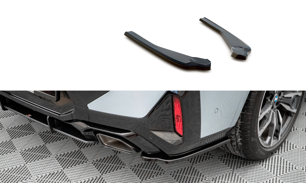 Heck Ansatz Flaps Diffusor für BMW X4 M-Paket G02 Facelift Carbon Look