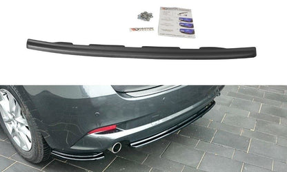 Mittlerer Diffusor Heck Ansatz für Mazda 3 BN (Mk3) Facelift  Carbon Look