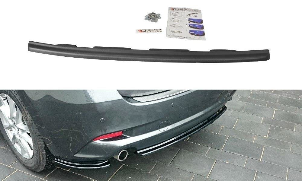 Mittlerer Diffusor Heck Ansatz für Mazda 3 BM (Mk3) Facelift  schwarz Hochglanz