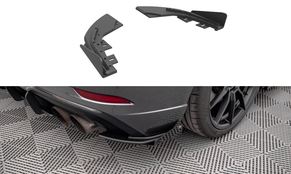 Street Pro Heck Ansatz Flaps Diffusor +Flaps für Audi S3 Sportback 8V Facelift schwarz Hochglanz