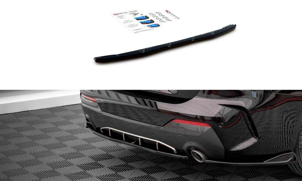 Mittlerer Diffusor Heck Ansatz für BMW 4er M-Paket G22 Carbon Look