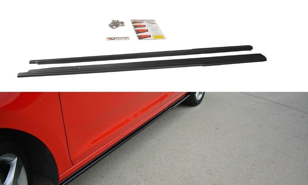 Seitenschweller Ansatz für Skoda Rapid  schwarz Hochglanz