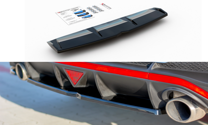 Mittlerer Diffusor Heck Ansatz für Hyundai I30 N Mk3 Fastback  schwarz Hochglanz