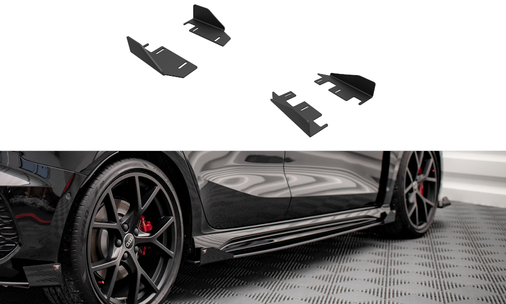Side Flaps Audi RS3 Sportback 8Y schwarz Hochglanz